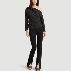 Modern Citizen Cass Front-Split Stretch Pants - black